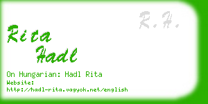 rita hadl business card
